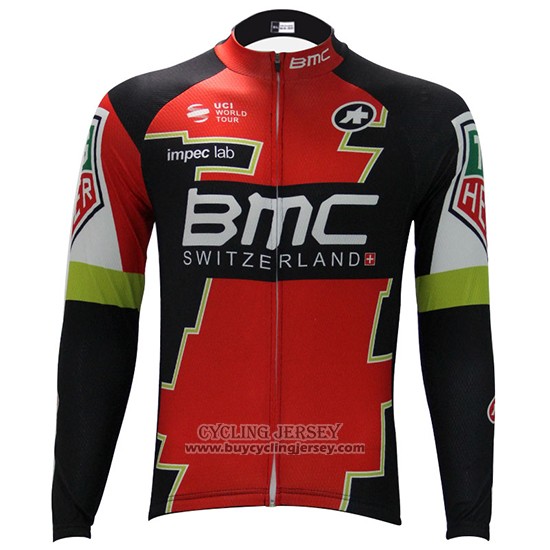 2017 Jersey BMC Long Sleeve Red And Green